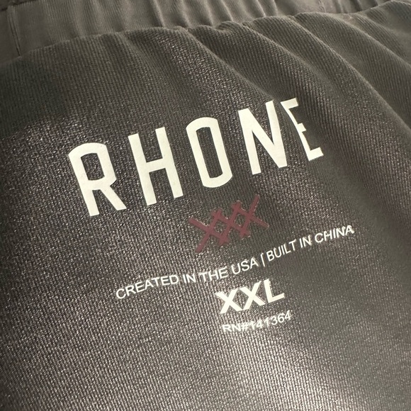 RHONE Men’s Shorts Size XXL Black 8” Zip Pocket Freedom Lies On Been Bold lined - Picture 8 of 15